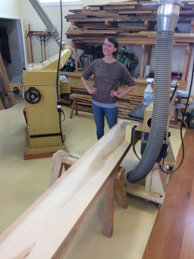 Meet Chantel. She will be building a sideboard of her own design. This is the sycamore lumber she selected for the project.